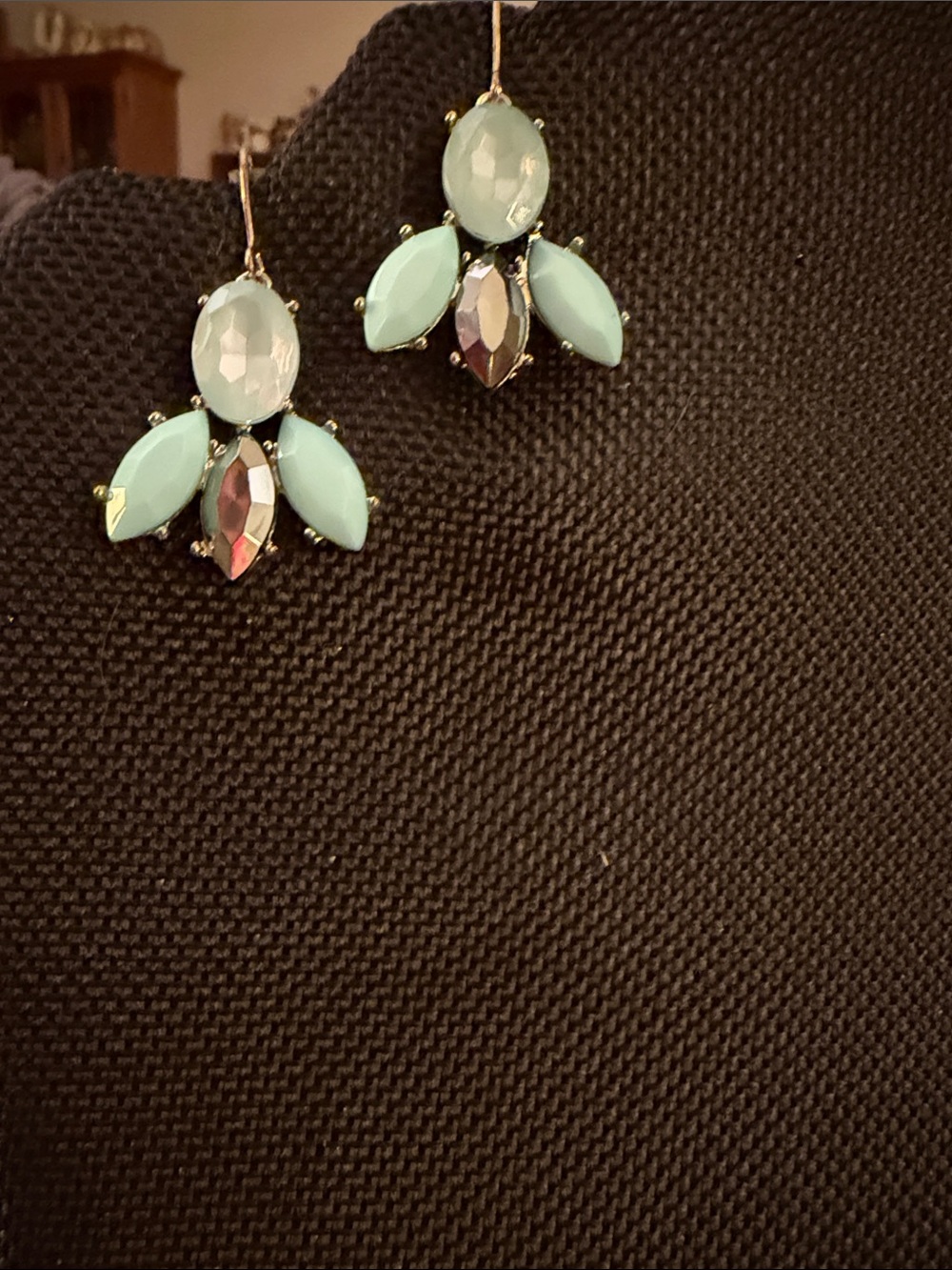Turquoise Crystal Drop Earrings - Women's Fashion Jewelry